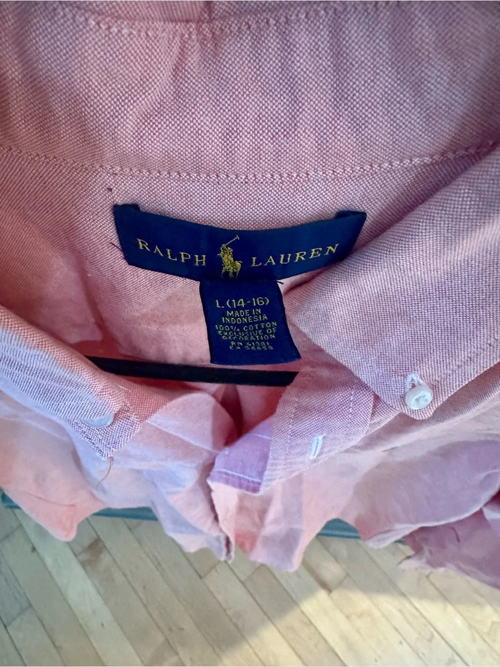Ralph Lauren Light Pinkish / Orange Button-Down Shirt. Size L (14/16)